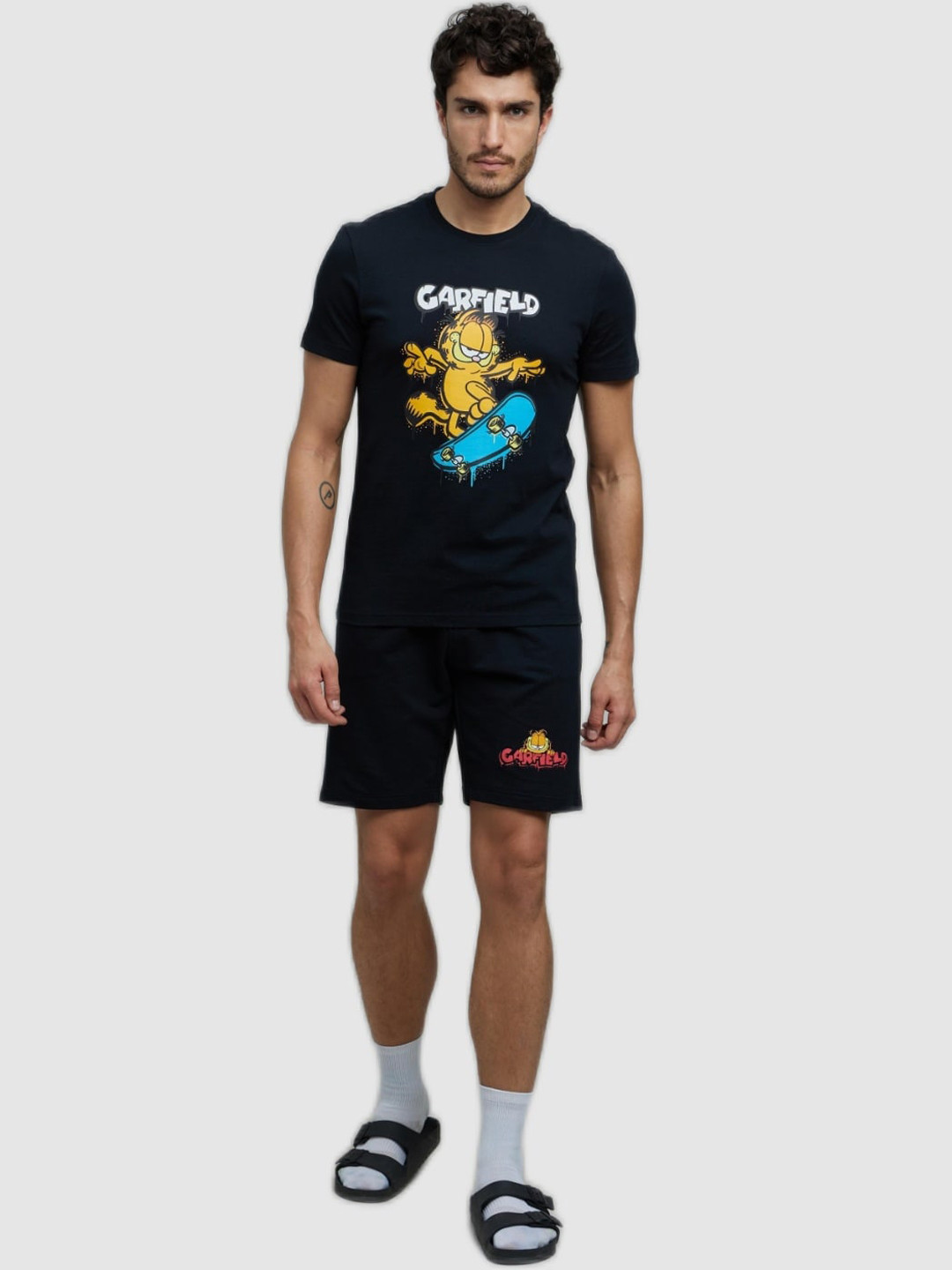 Celio Garfield Printed Cotton Regular Fit Shorts