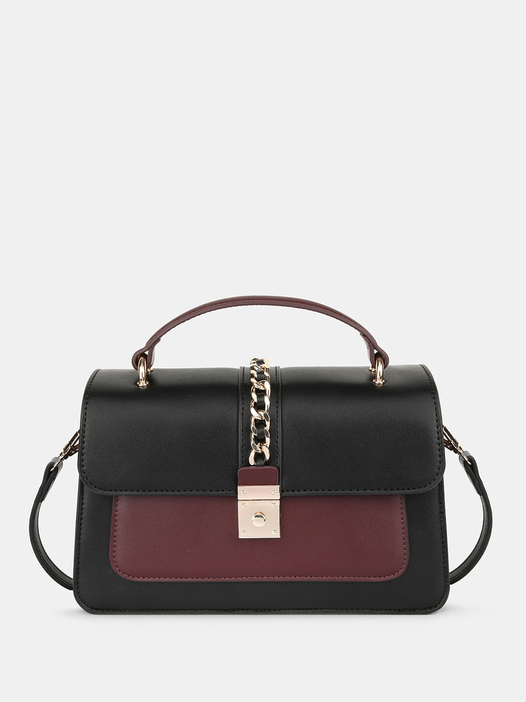 IRTH by House of Titan Colourblocked Structured Satchel