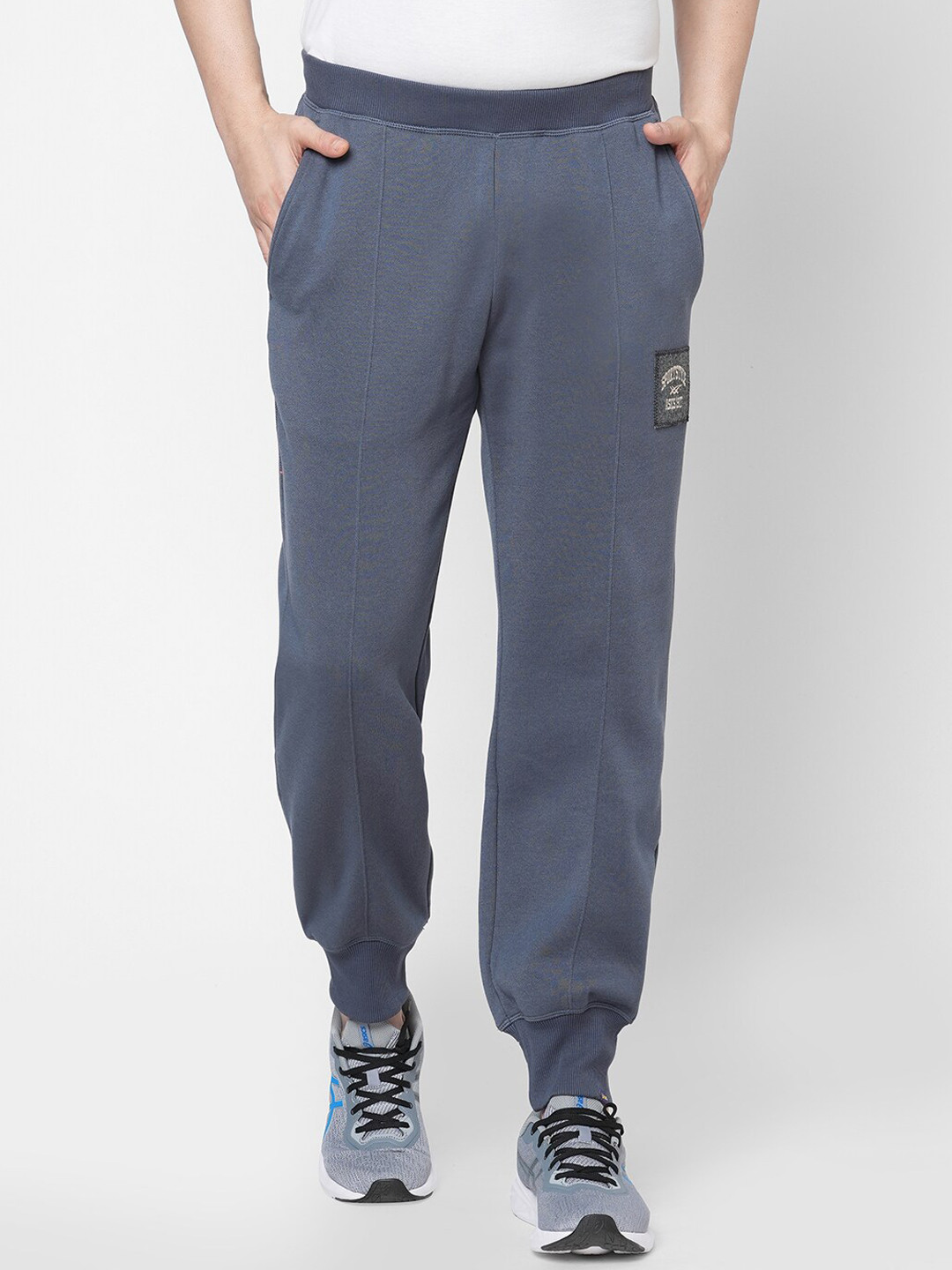 ASICS Men Grey Solid Brushed French Terry Joggers