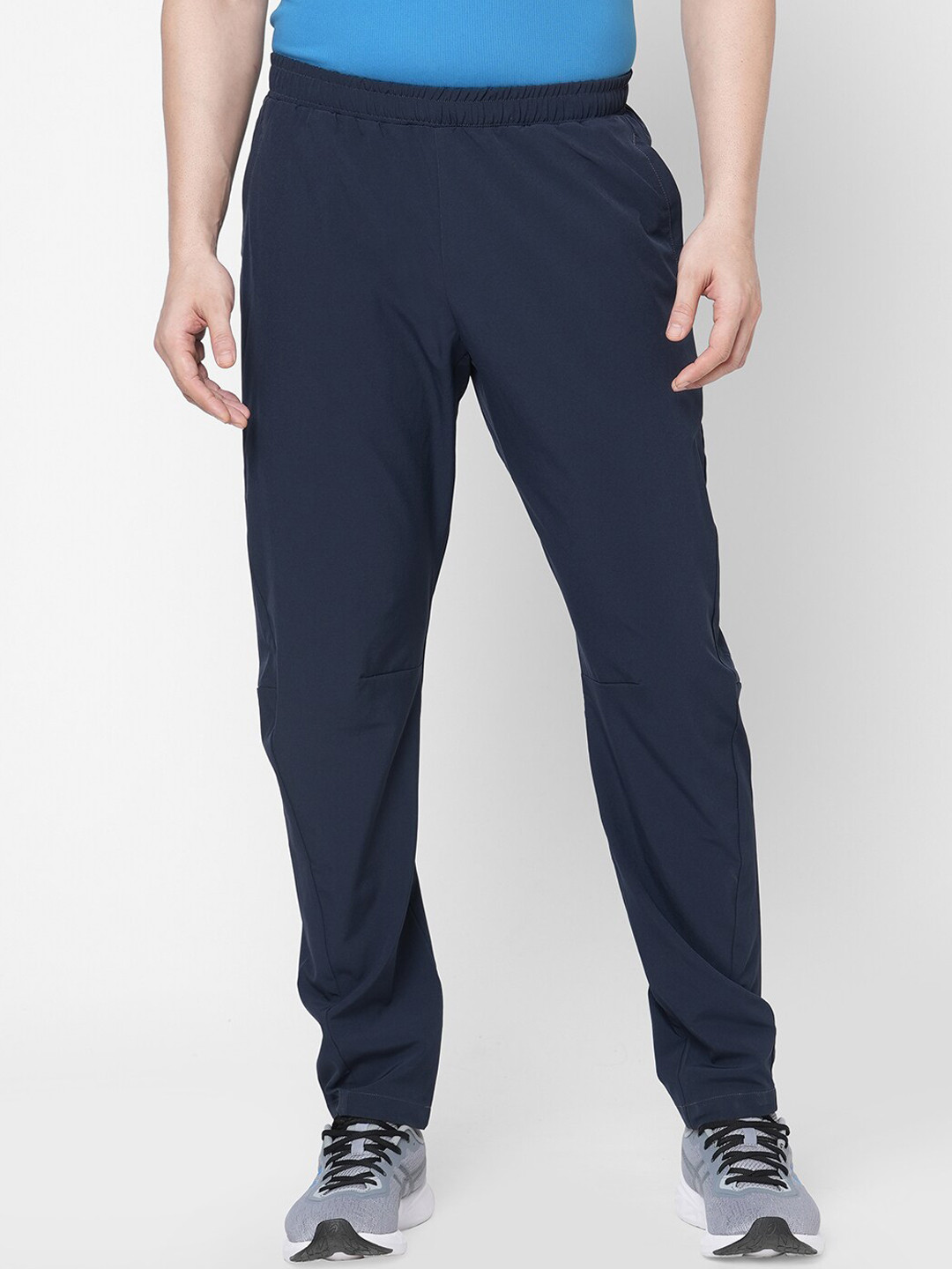 ASICS Men Blue Solid Woven Track Pants