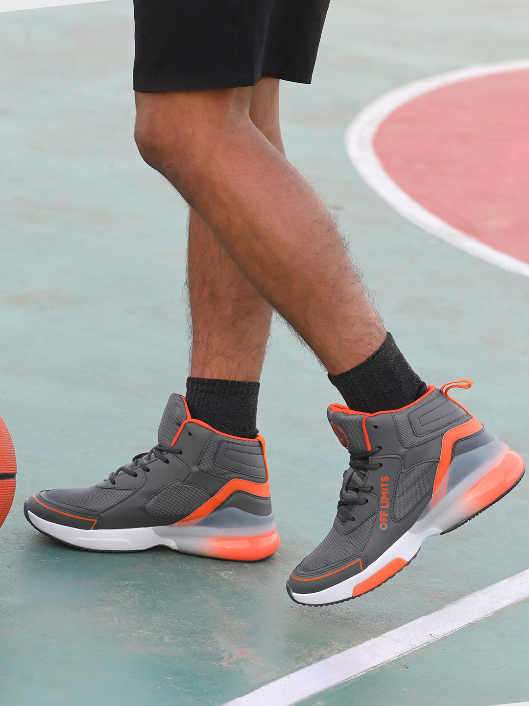 OFF LIMITS Men Grey Mesh Basket Ball Sneaker Shoes