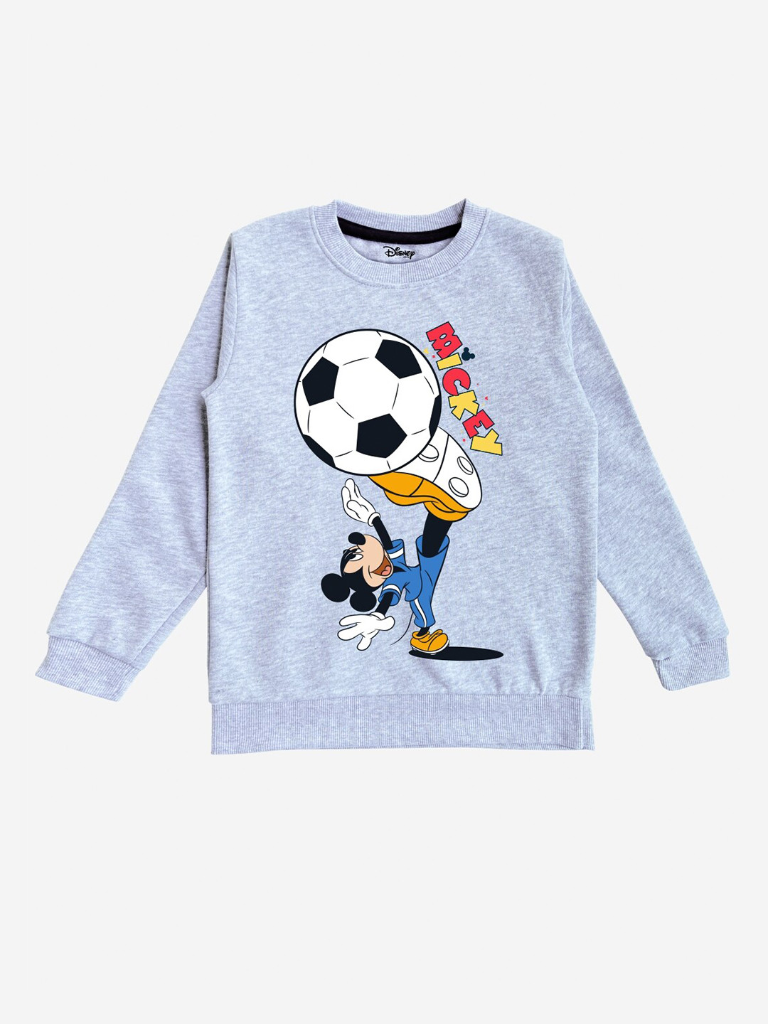 Minicult Unisex Kids Grey Printed Cotton Sweatshirt