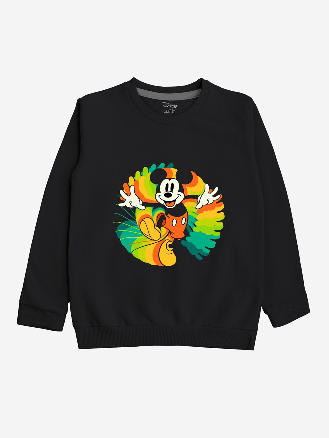 Minicult Unisex Kids Black Printed Cotton Sweatshirt