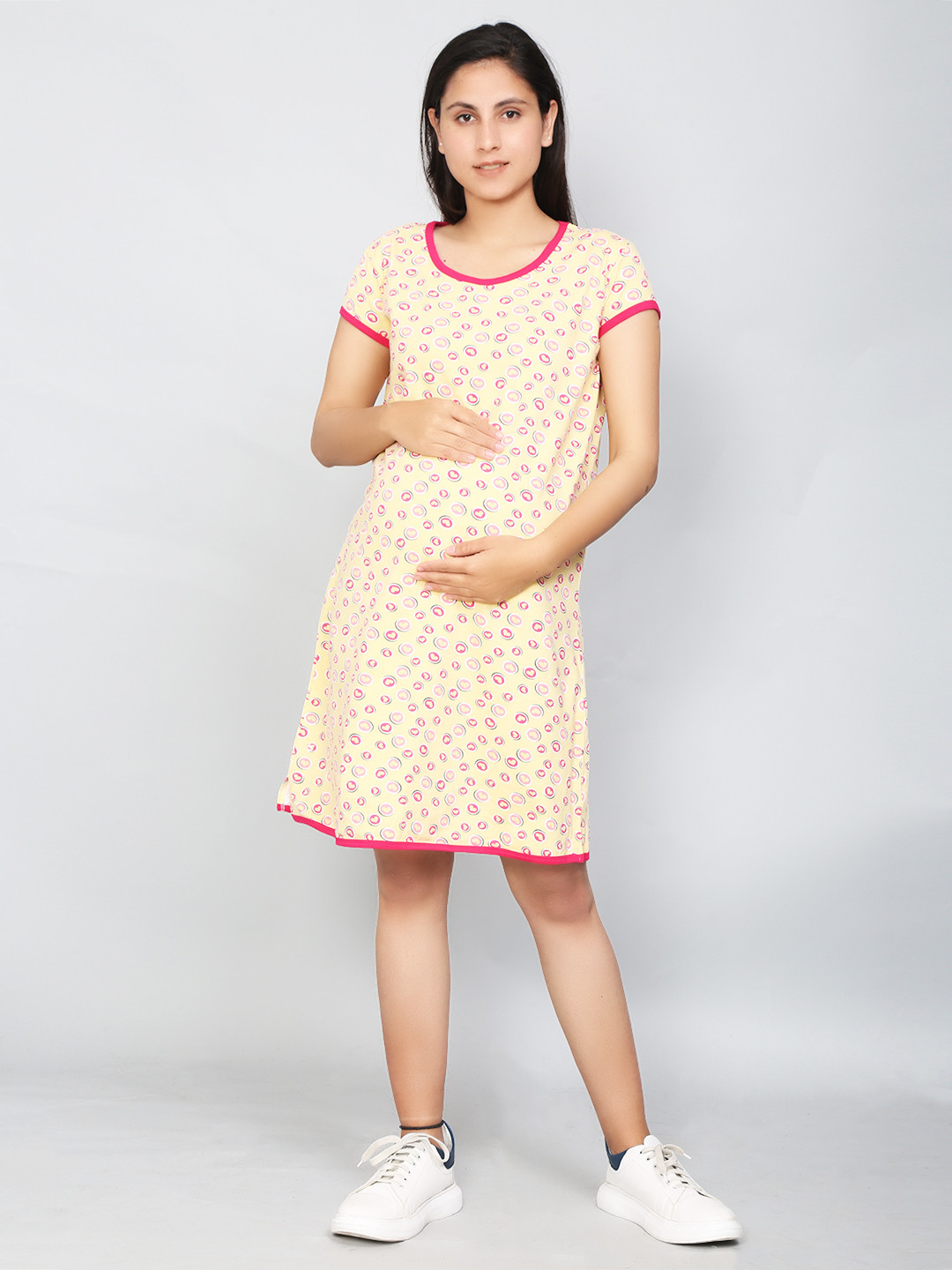 SillyBoom Women Yellow & Pink Maternity Tunic