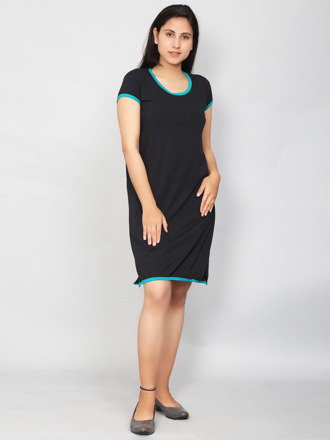 SillyBoom Women Black & Blue Maternity Tunic