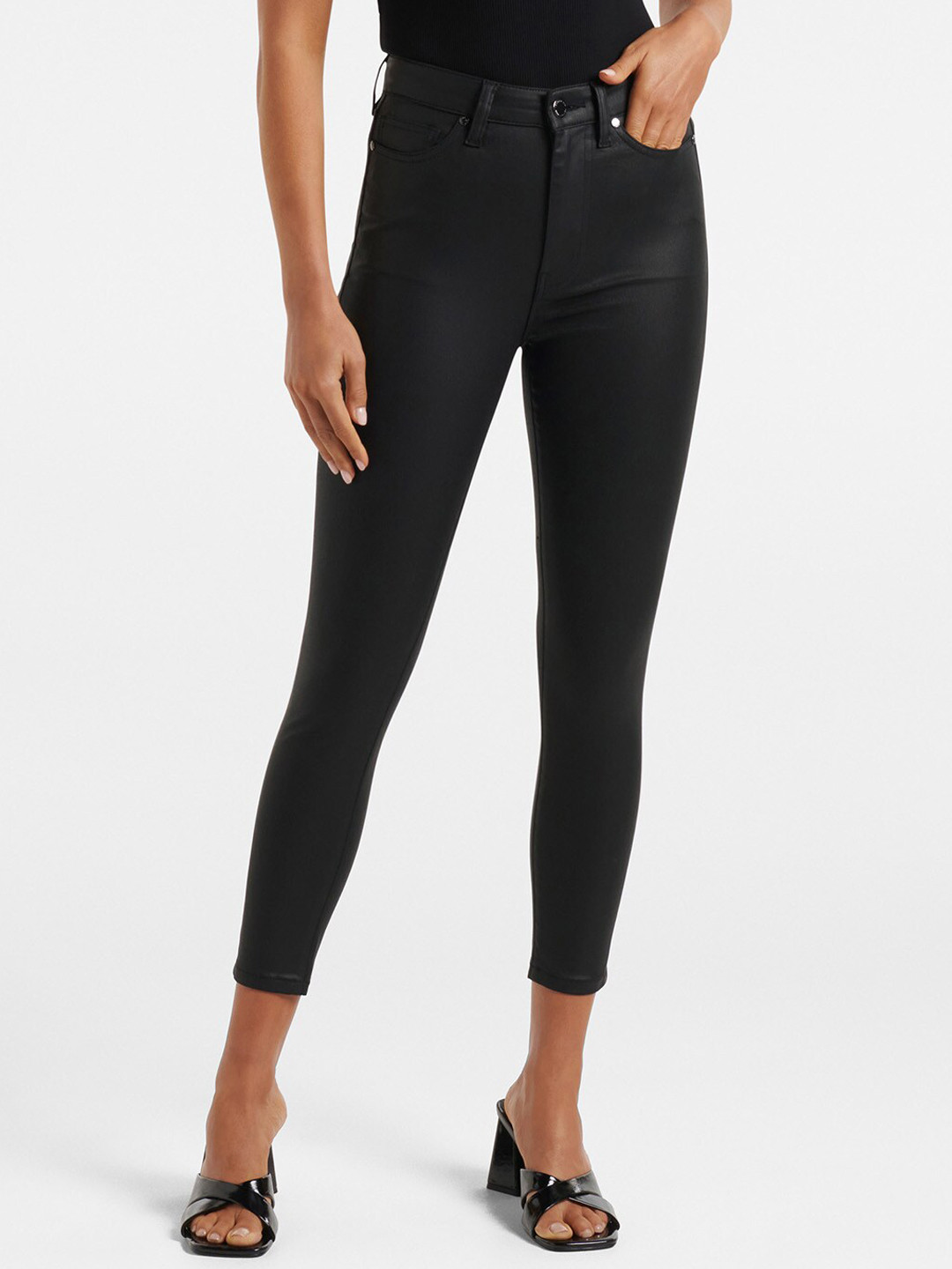 Forever New Women Black Slim Fit High-Rise Jeans