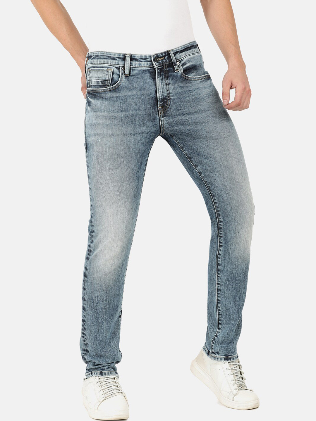 EVERBLUE Men Stretchable Comfort Slim Heavy Fade Midrise Jeans