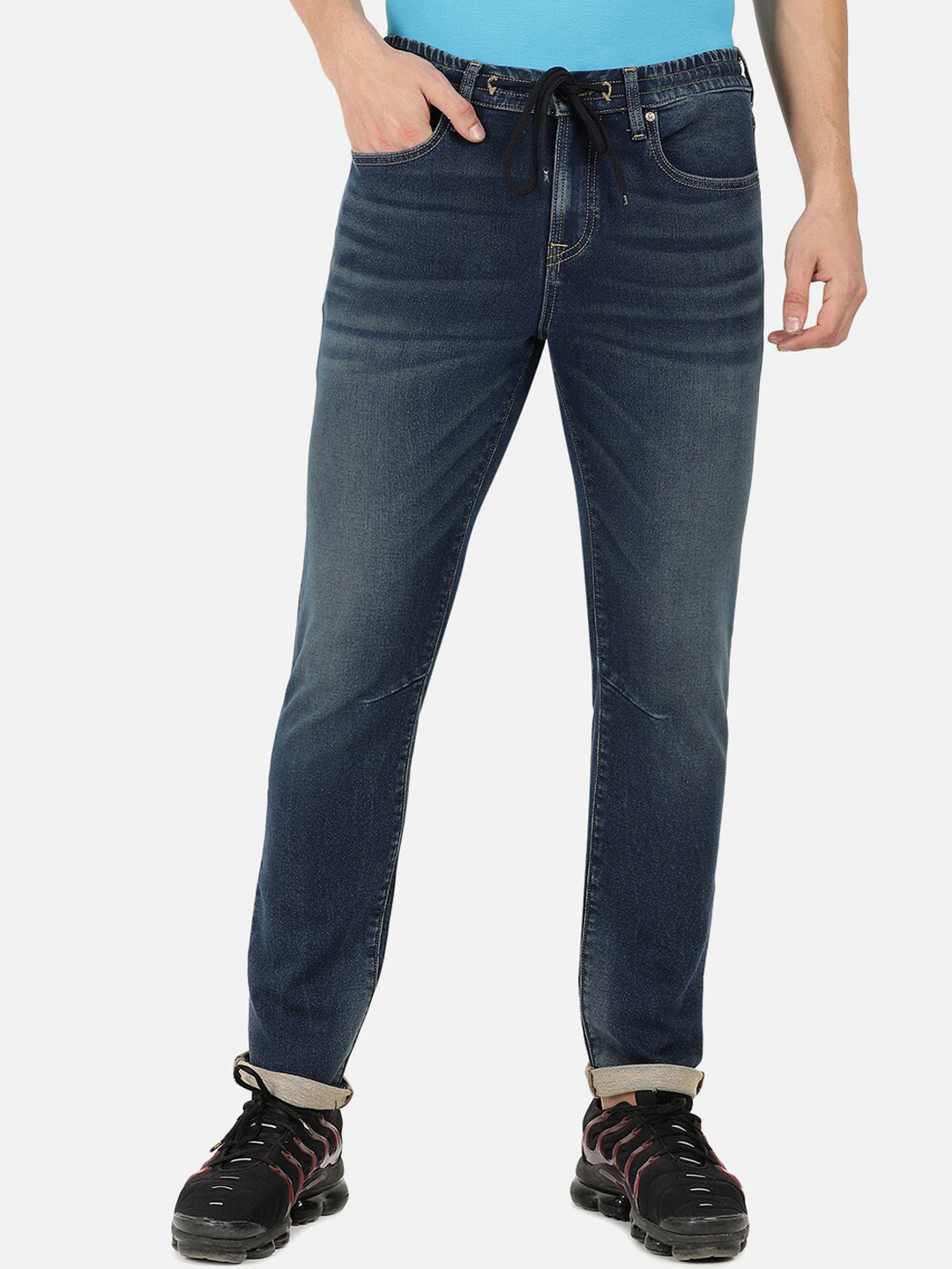 EVERBLUE Men Solid Stretchable Mid-Rise Denim Jeans