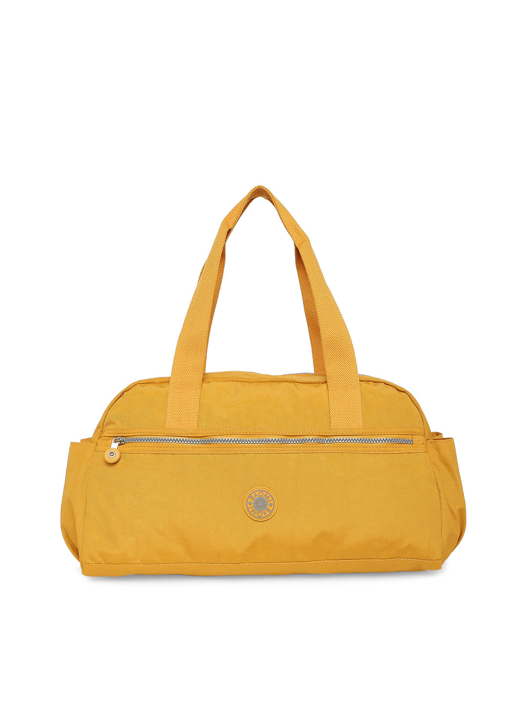 BAOMI Yellow Solid Nylon Duffel Bag