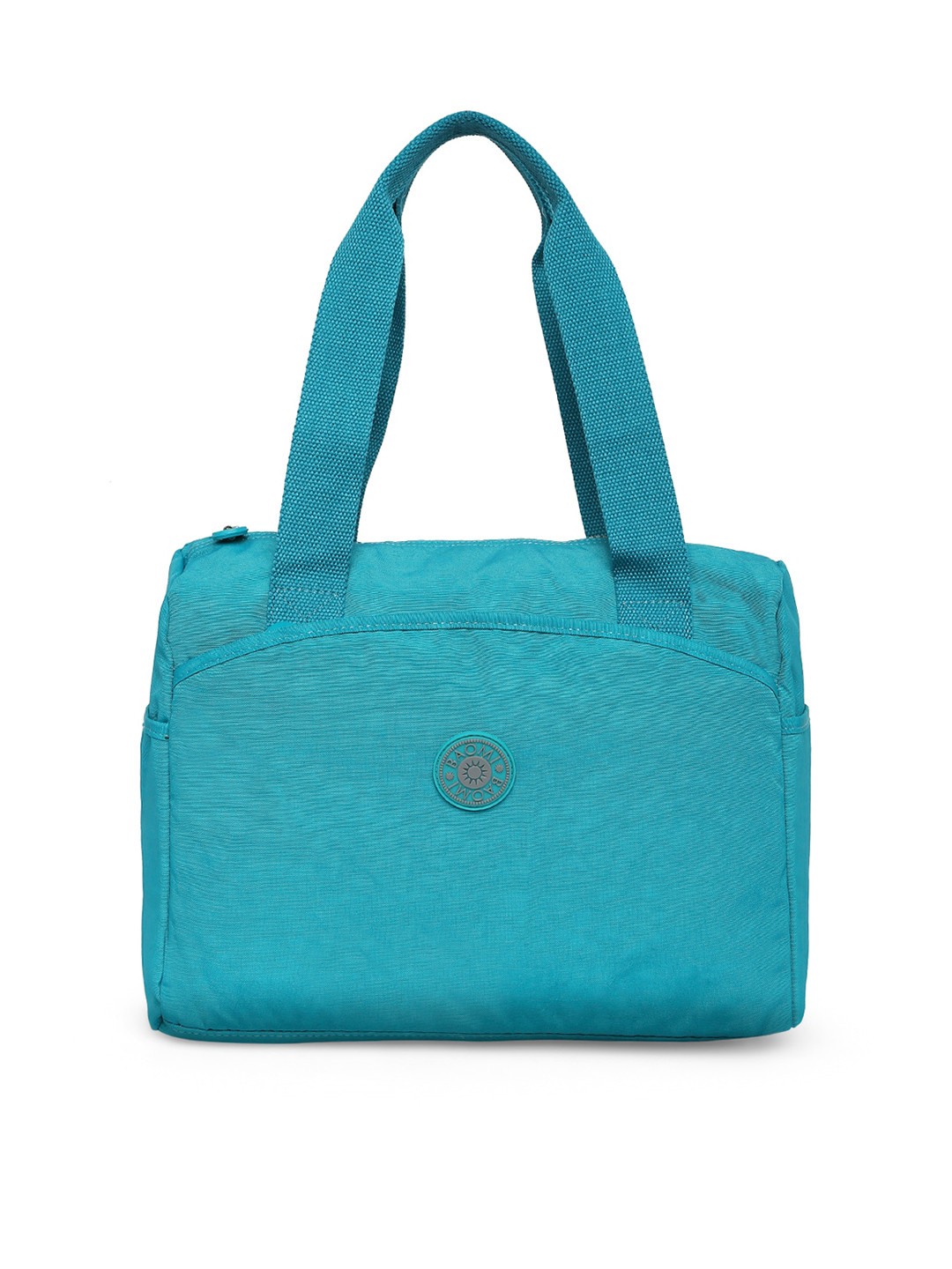 BAOMI Turquoise Blue Solid Nylon Messenger Bag