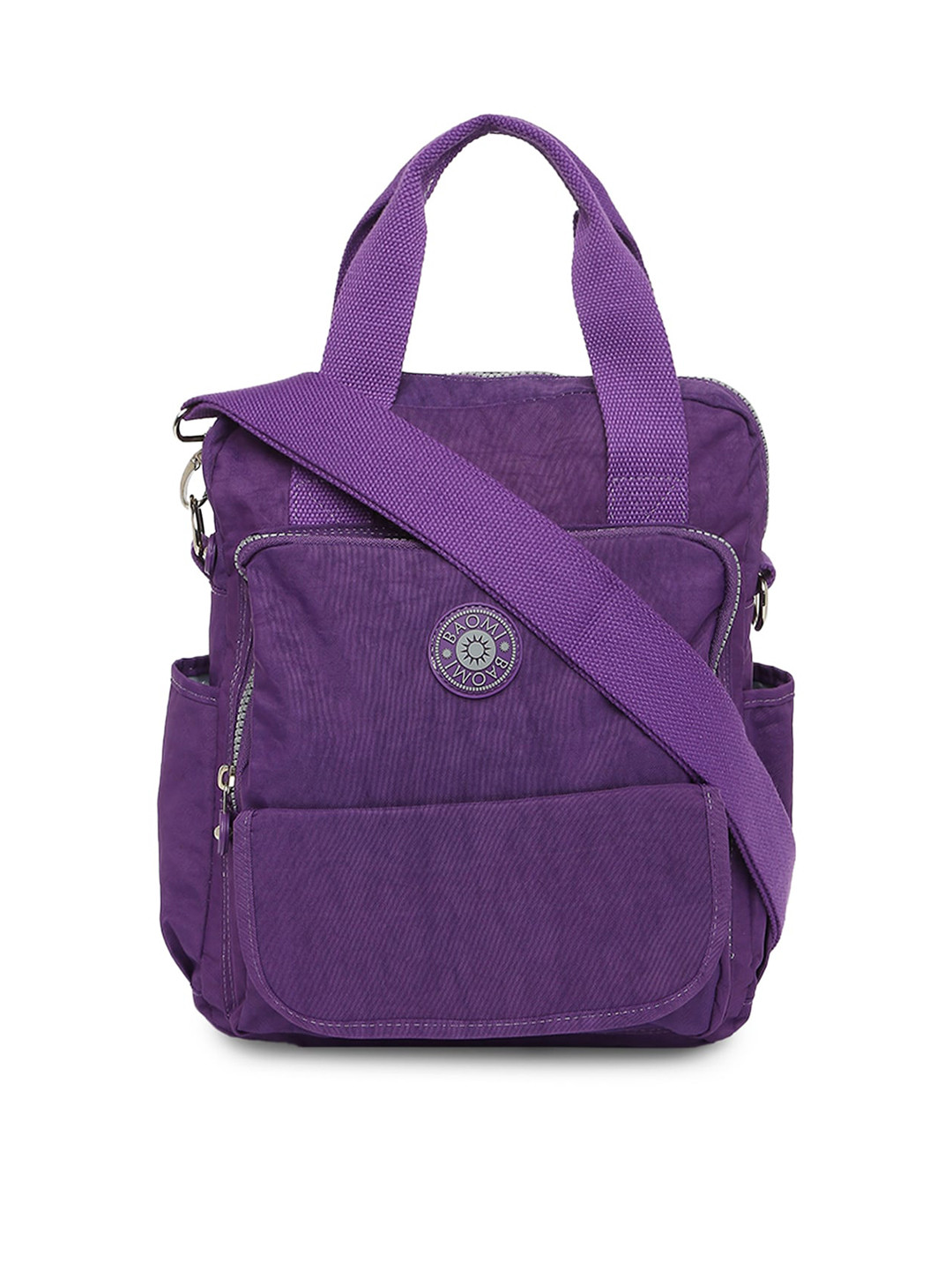 BAOMI Purple Solid Nylon Messenger Bag
