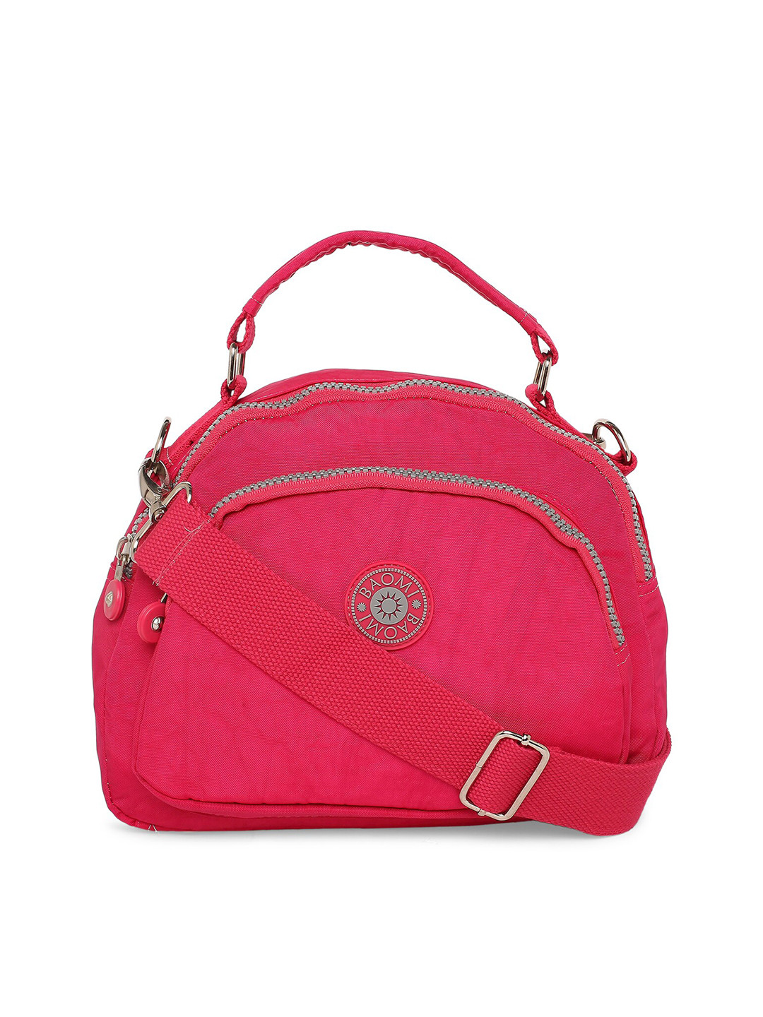 BAOMI Red Oversized Structured Sling Bag