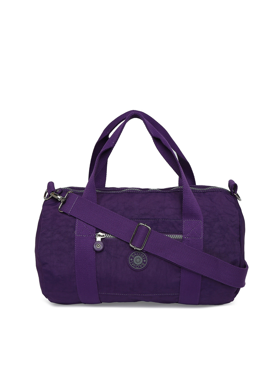 BAOMI Purple Oversized Bowling Handheld Bag with Bow Detail