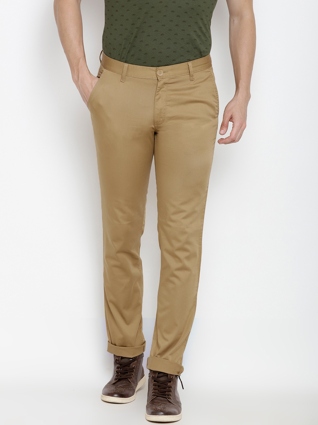 Buy Men Navy Slim Fit Solid Casual Trousers Online  756392  Allen Solly