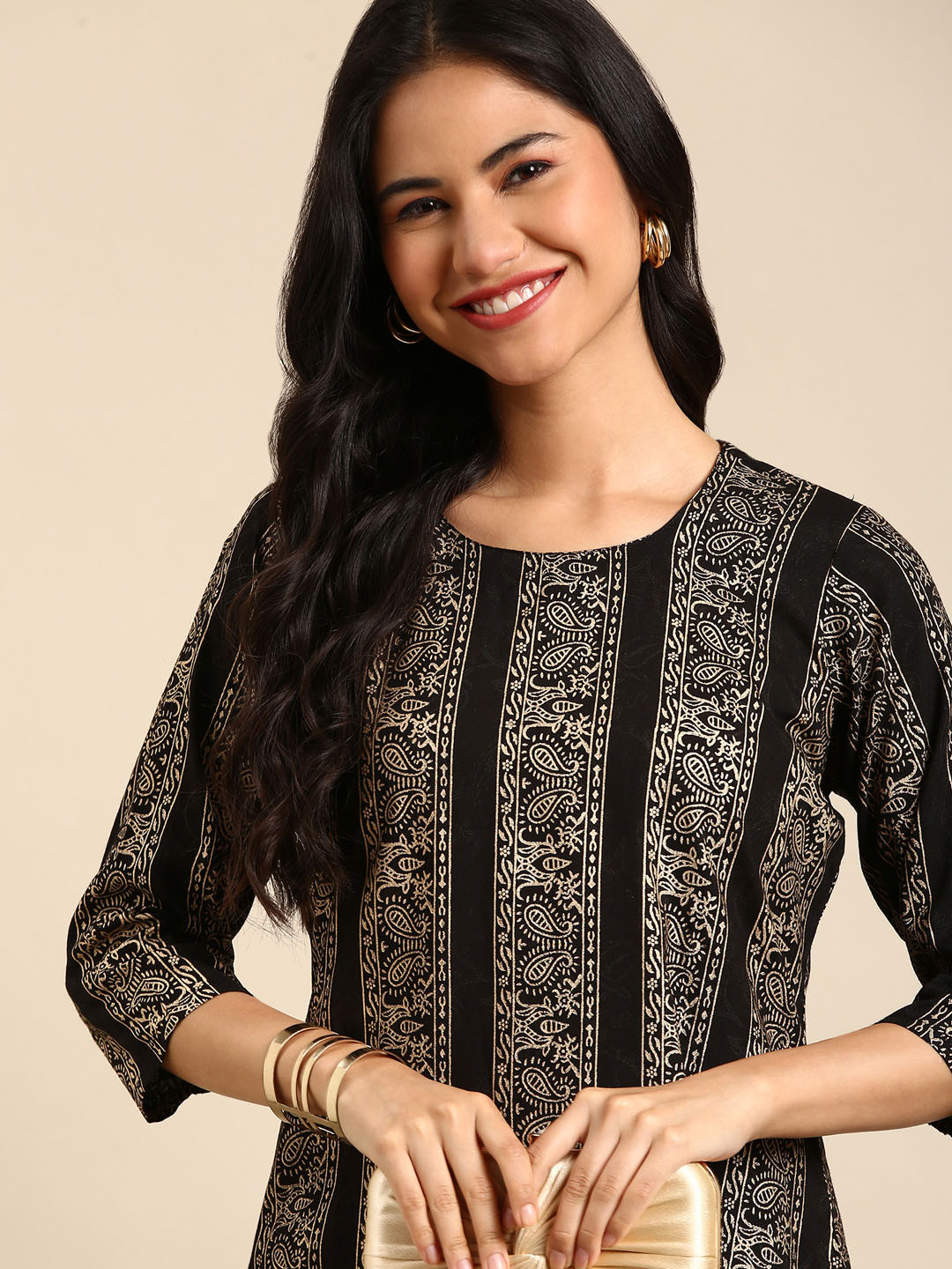 SHOWOFFFF Paisley Printed Cotton Kurta