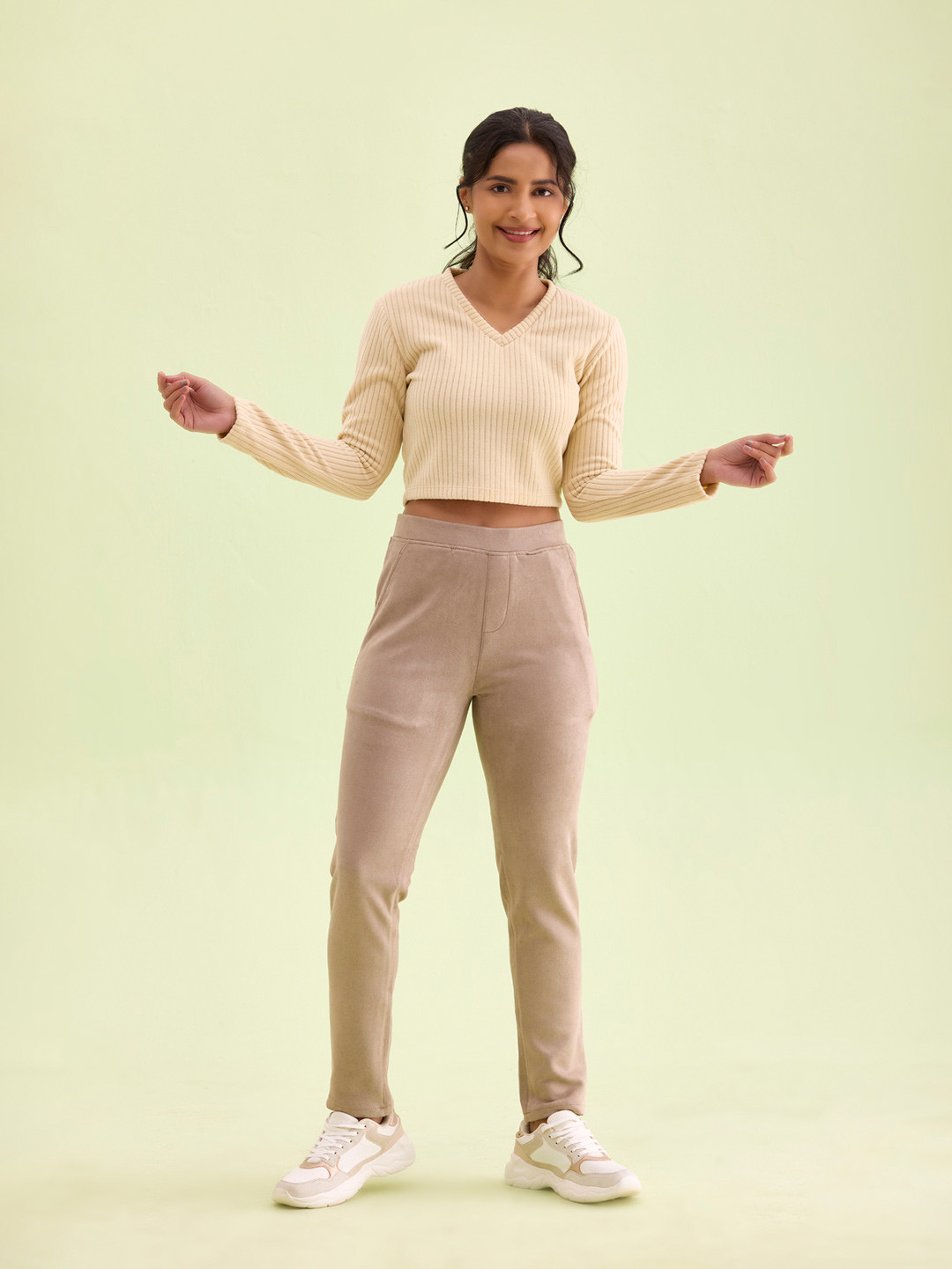 Go Colors Women Brown Treggings