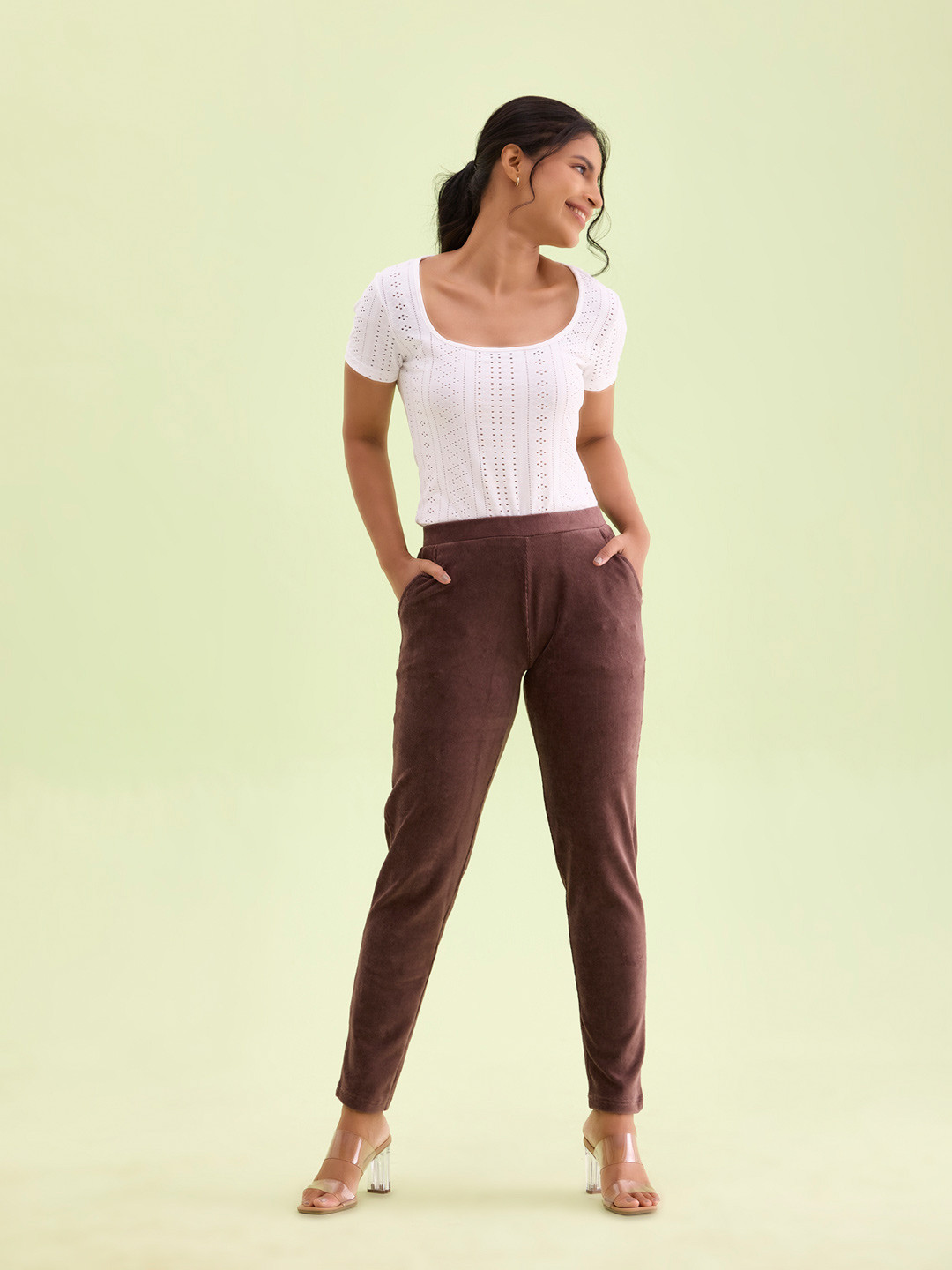 Go Colors Women Brown Slim Fit Jeggings