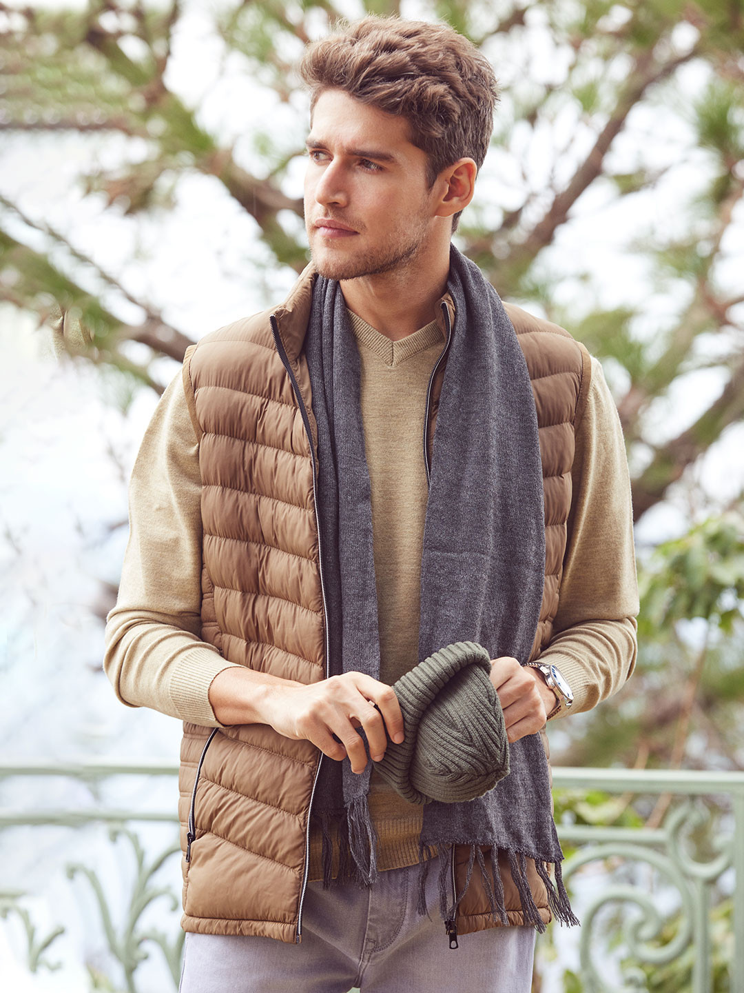 Crimsoune Club Men Brown Lightweight Puffer Jacket