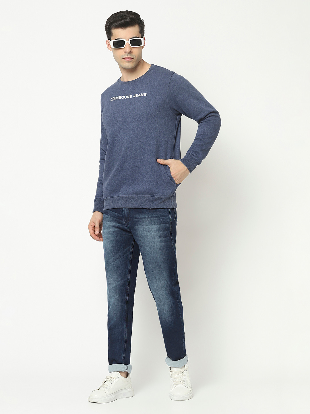 Crimsoune Club Round Neck Cotton Sweatshirt