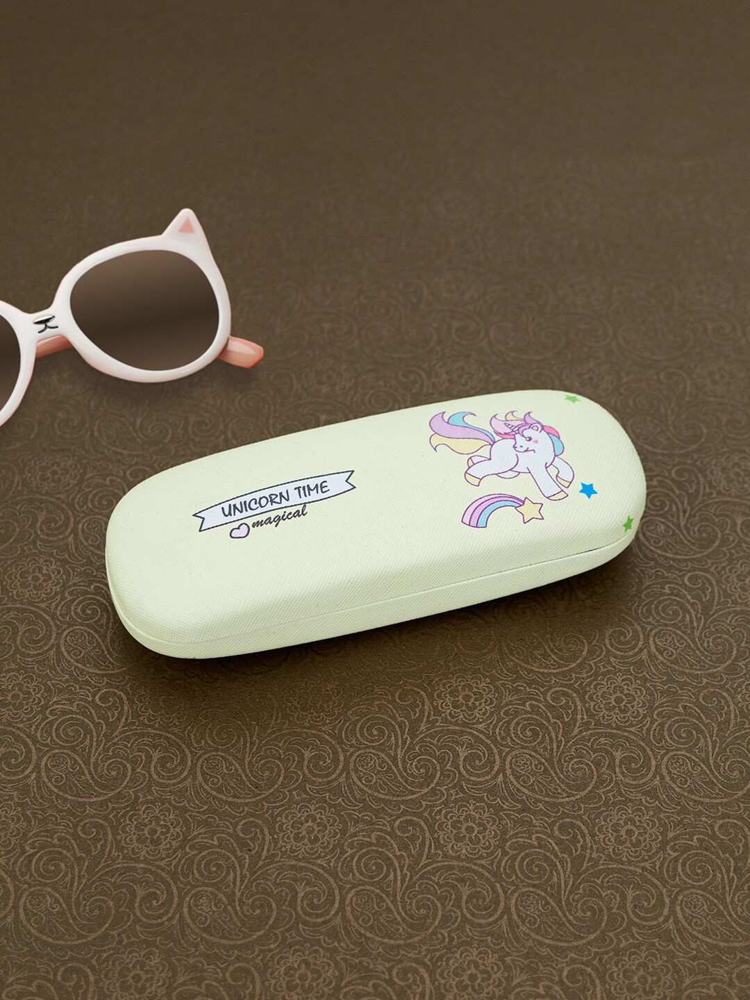 Golden Peacock Women Green Unicorn Printed Sunglass Case Cover