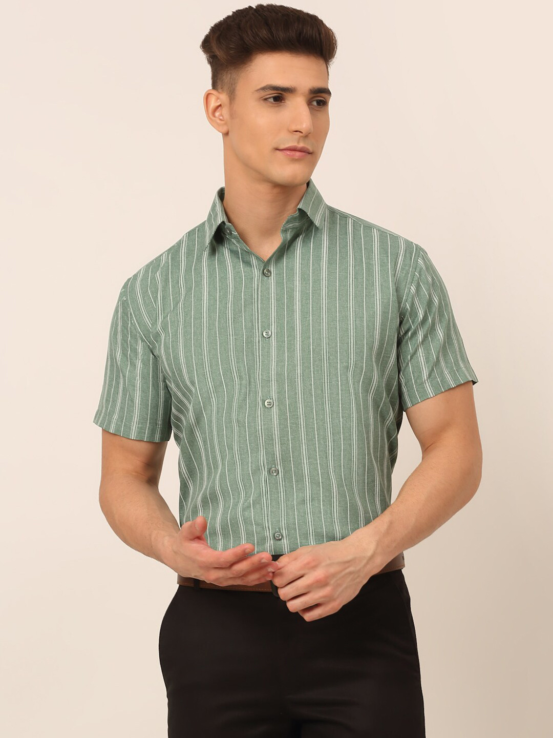 JAINISH Men Classic Striped Formal Shirt