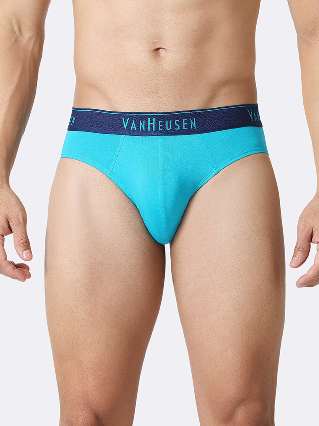 Van Heusen Innerwear Men Blue Solid Colour Fresh Ultra Soft Briefs