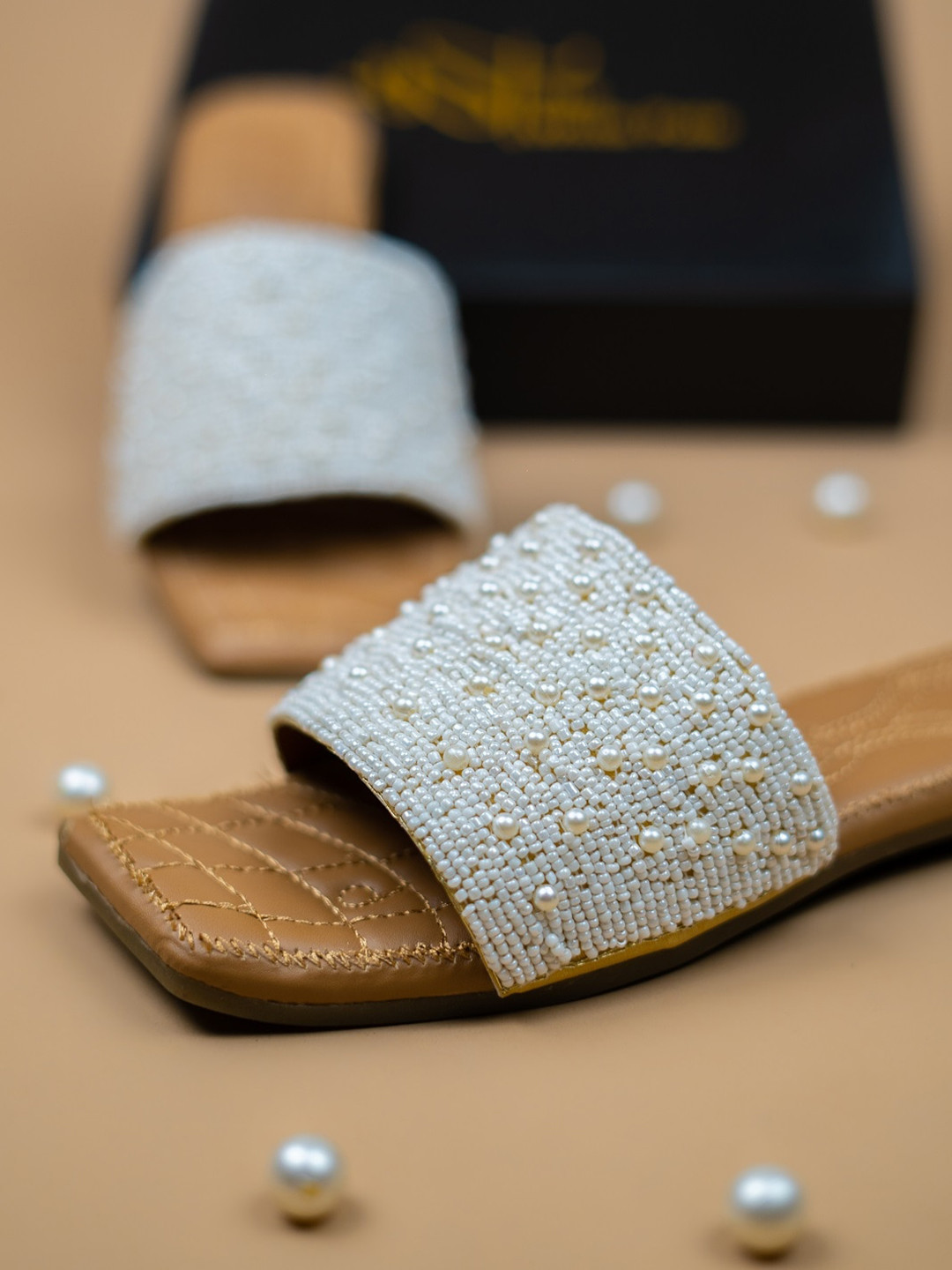 Try Me Women Blue Embellished Open Toe Flats