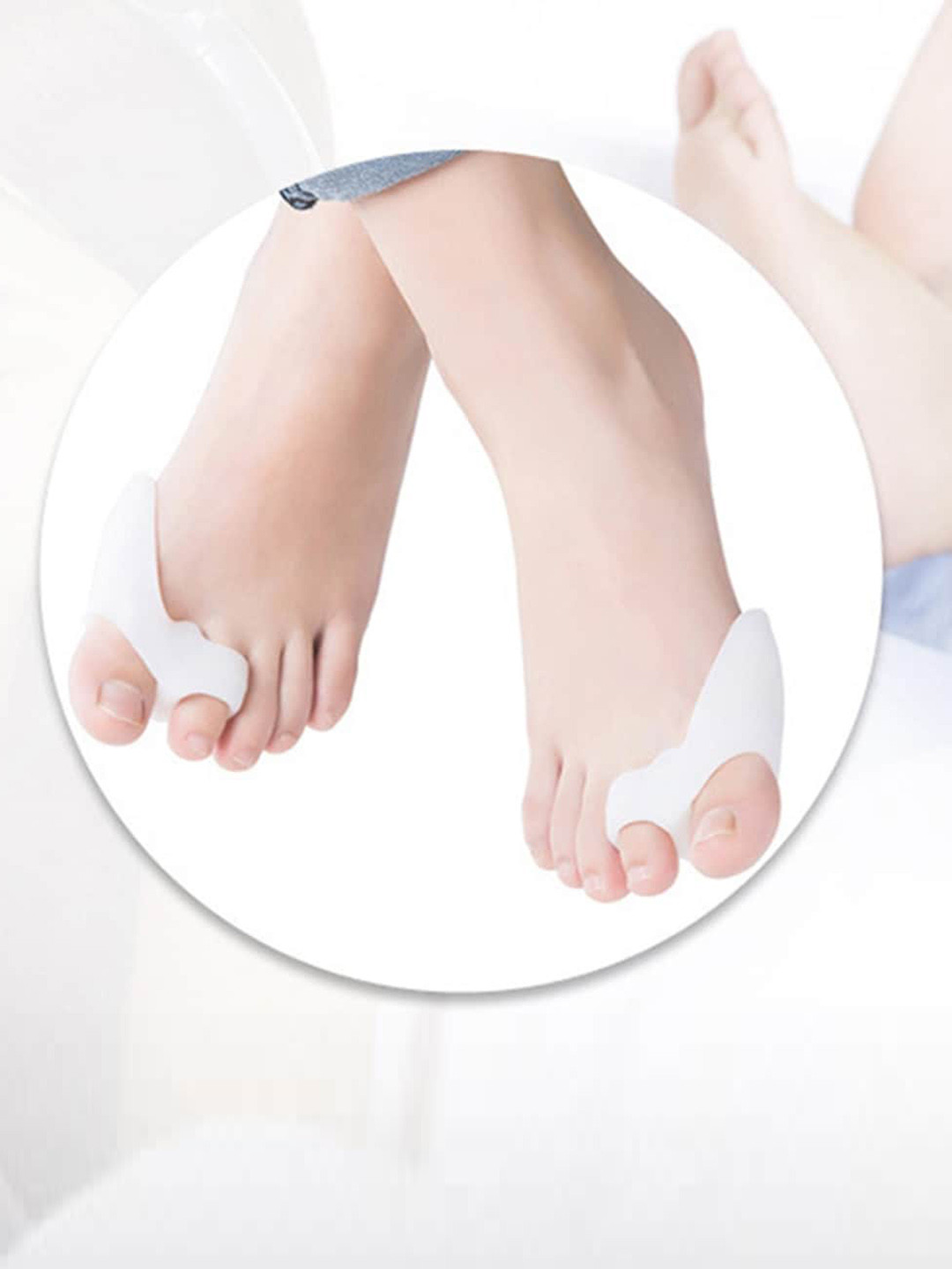 Alexvyan Bunion Thumb Splint Pad Guard Protector Toe Separator - White