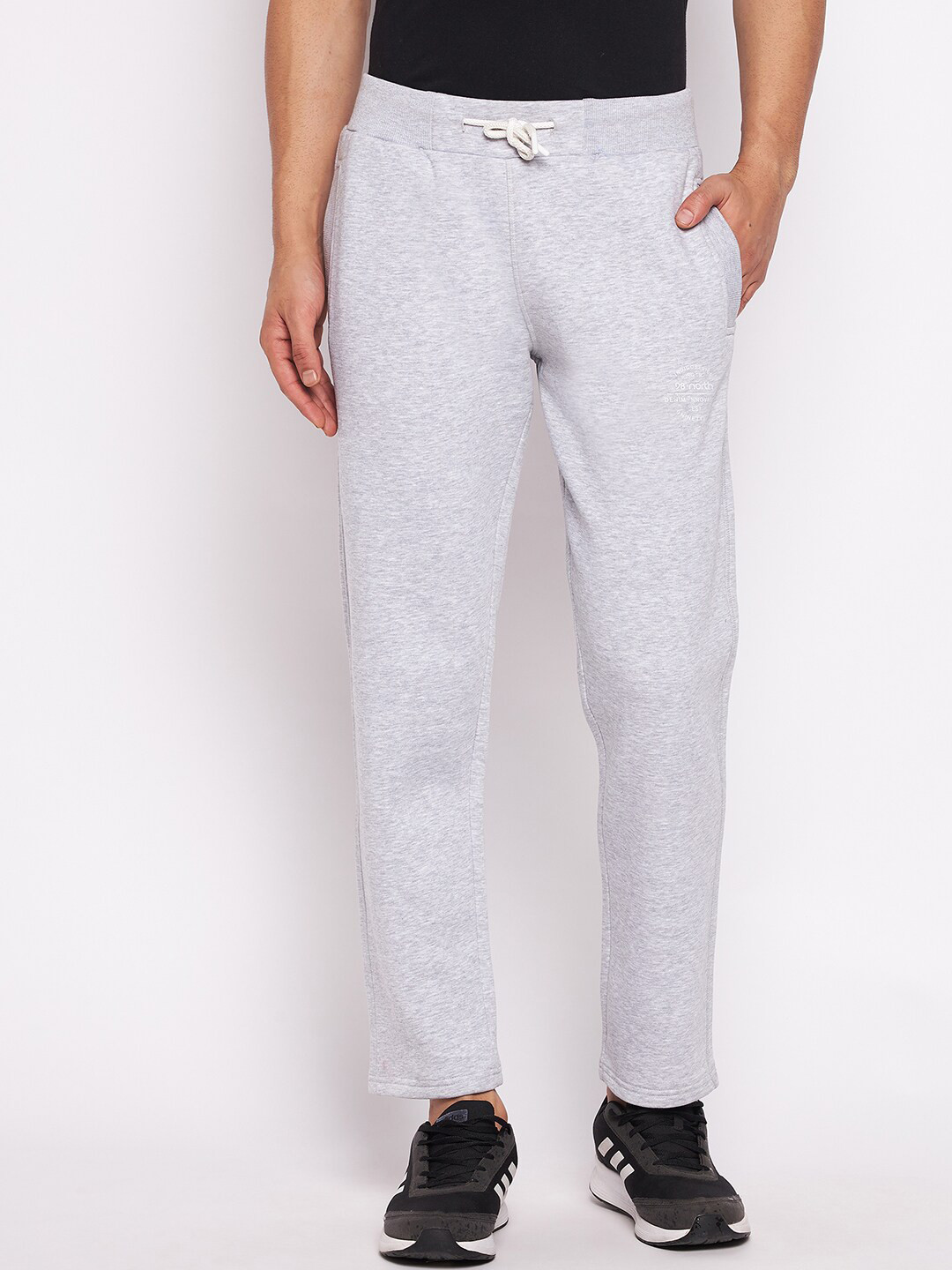 98 Degree North Men Grey Solid Track Pant