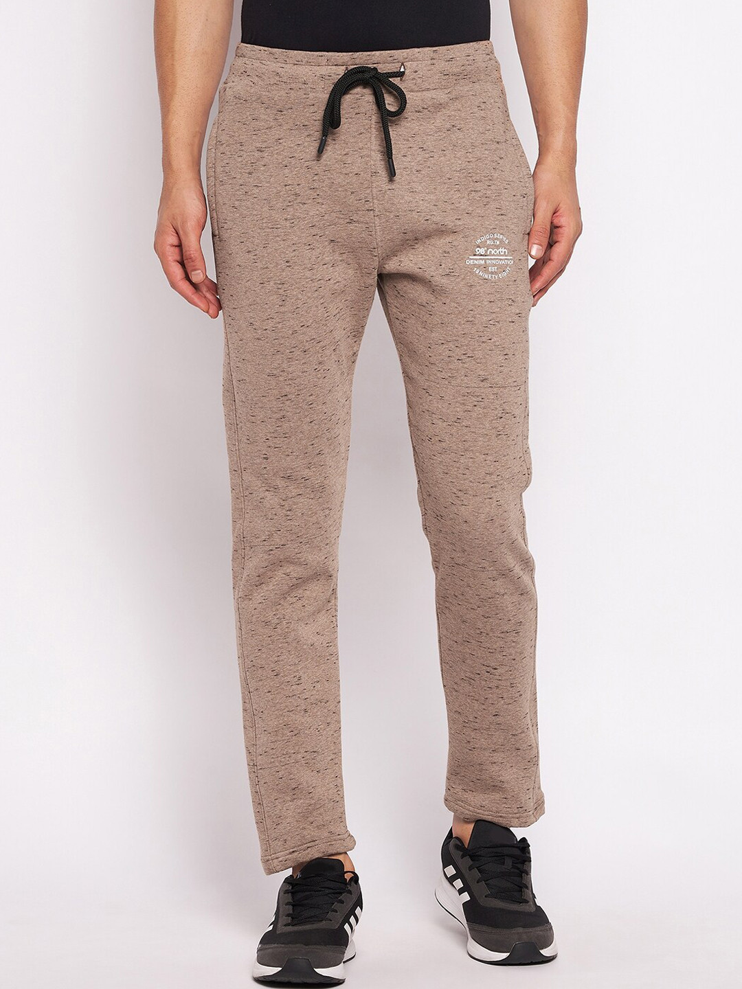 98 Degree North Men Camel Brown Self-Design Track Pant