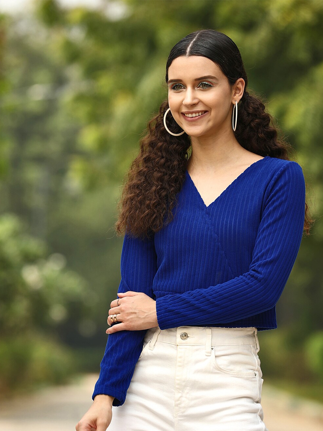 STREET 9 Stunning Blue Solid Top - Tops for Women 20784126 | Myntra