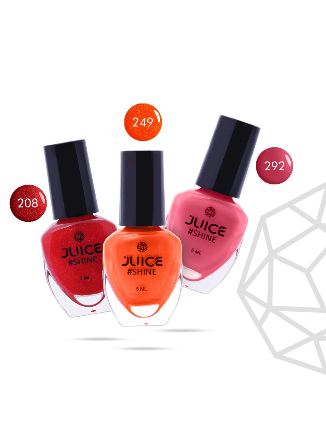 JUICE Set Of 3 Nail Polish 15 ml-Bombshell