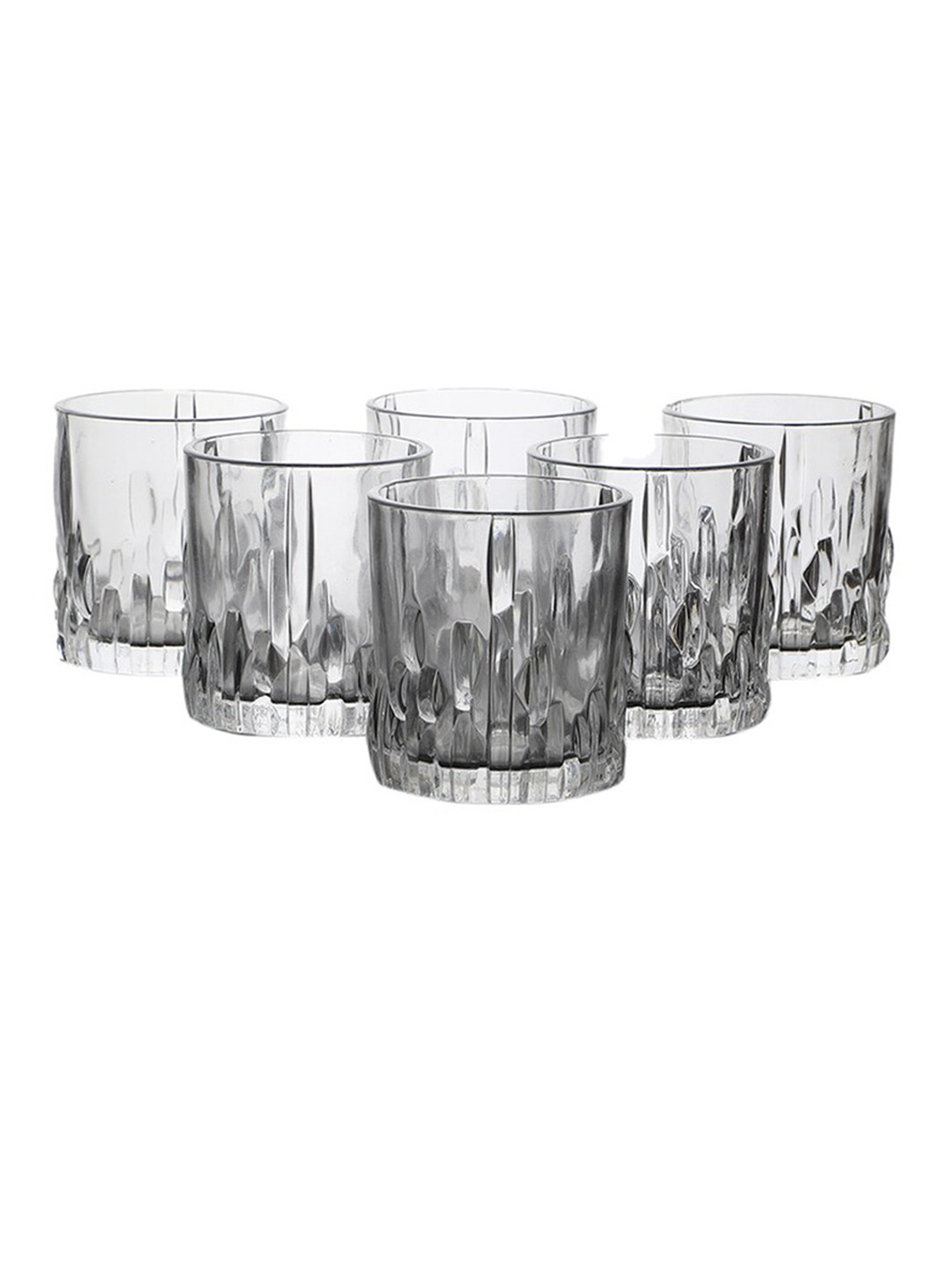 ceradeco Transparent Set of 6 Textured Juice Glasses 220 Ml
