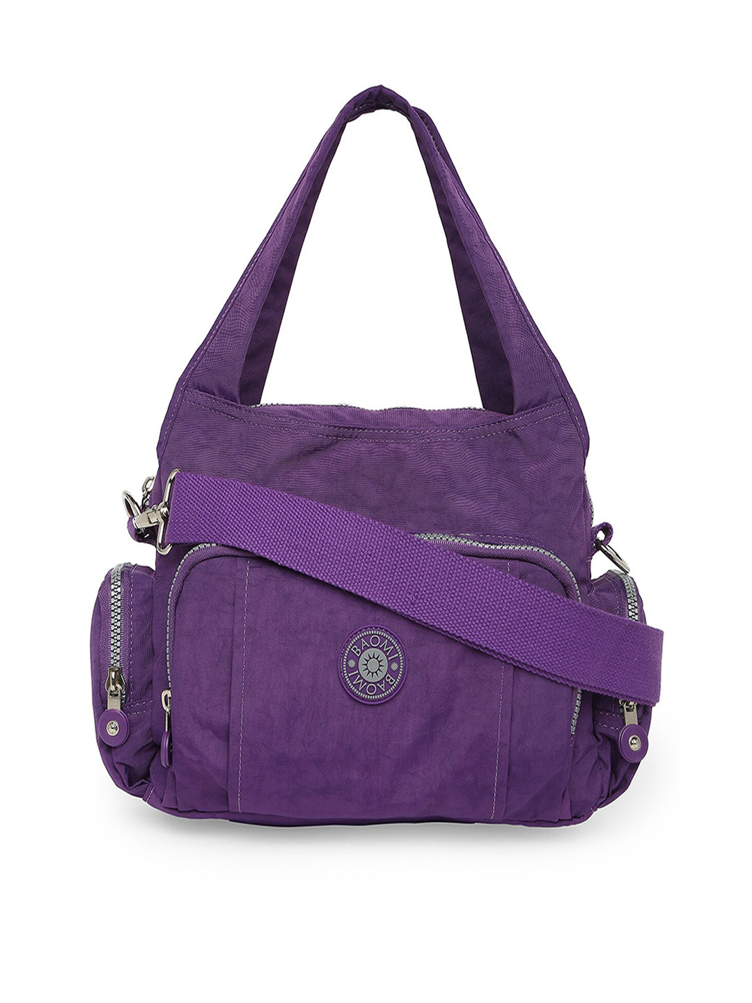 BAOMI Purple Structured Sling Bag with Quilted