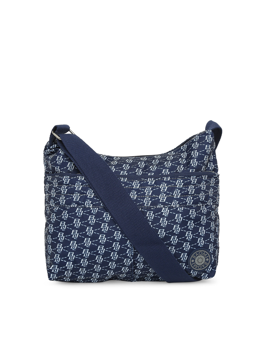 BAOMI Blue Printed Oversized Half Moon Tote Bag