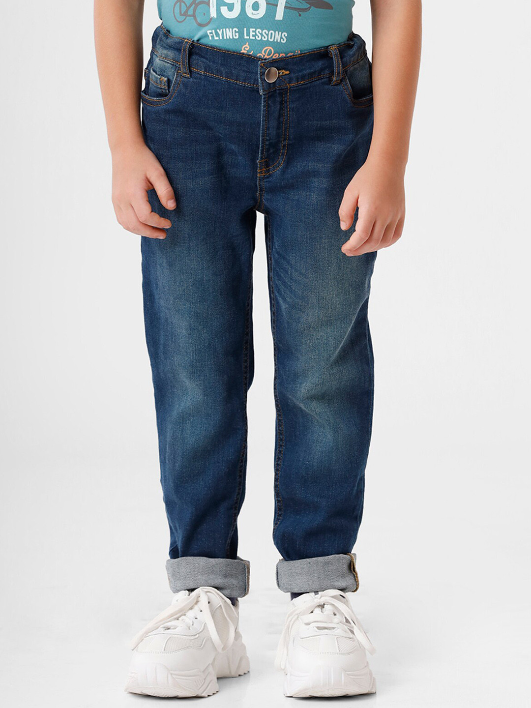 KATE & OSCAR Boys Blue Light Fade Cotton Jeans