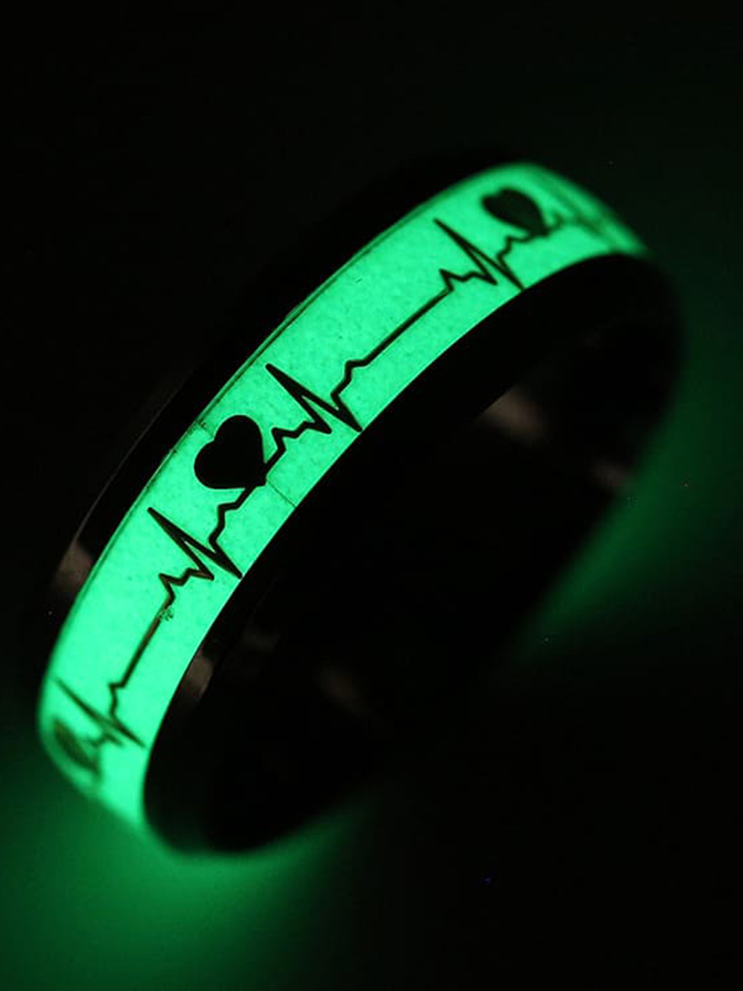 Fashion Frill Silver-Plated Platinum Heartbeat Proposal Couple Ring