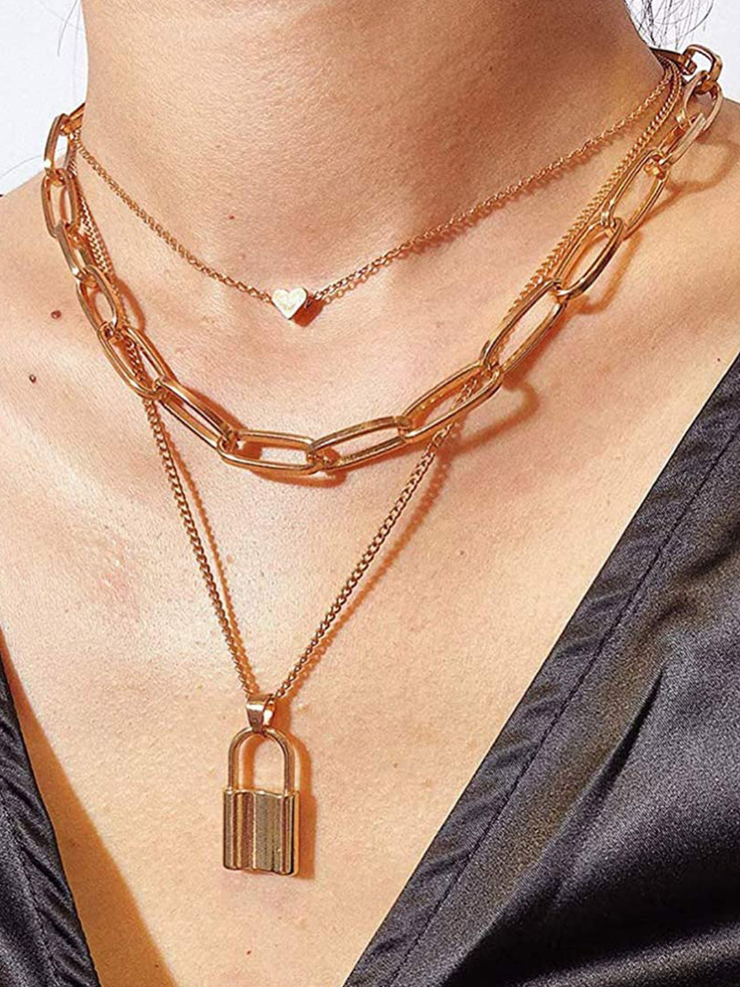 The Pari Women Gold-Toned Gold-Plated Layered Necklace