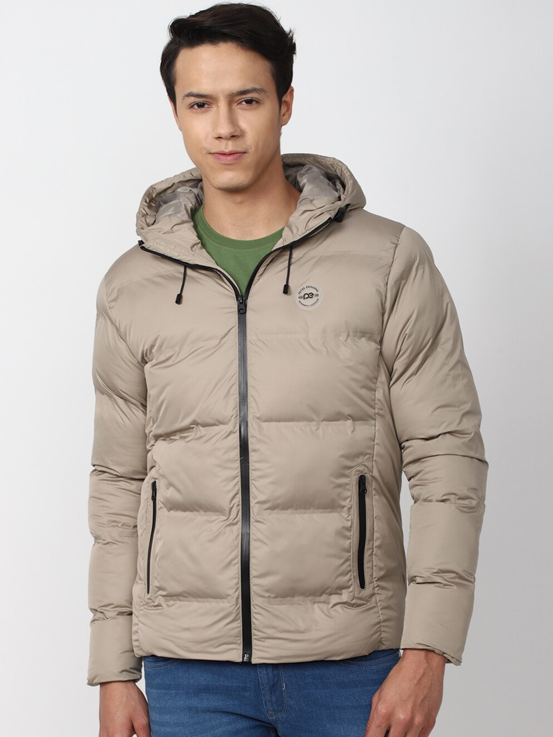 Buy Peter England Casuals Men Grey Solid Hooded Puffer Jacket Jackets for Men 20790128 Myntra