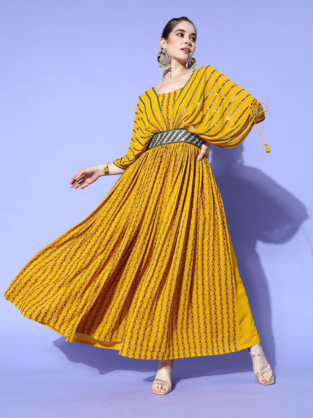 KVSFAB Ethnic Motifs Print Gown