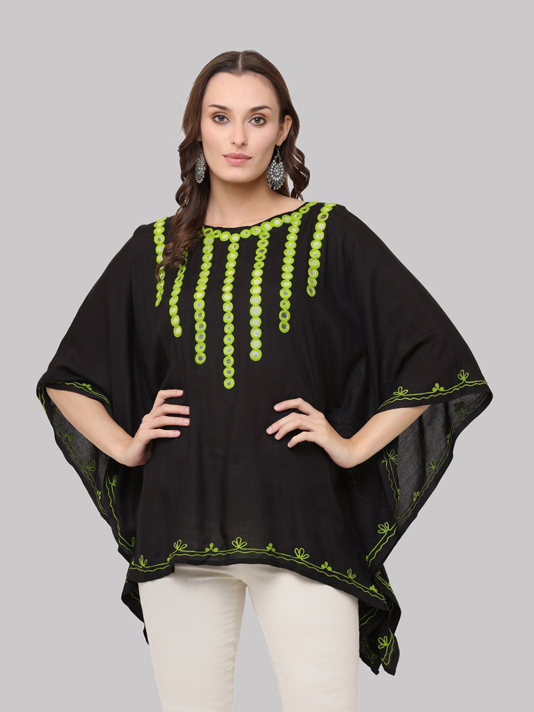 SAAKAA Women Black Kaftan Top
