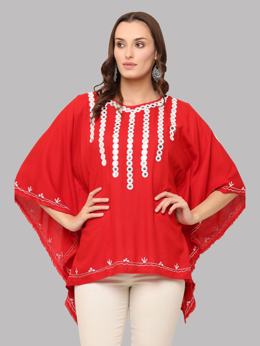 SAAKAA Women Red Kaftan Top
