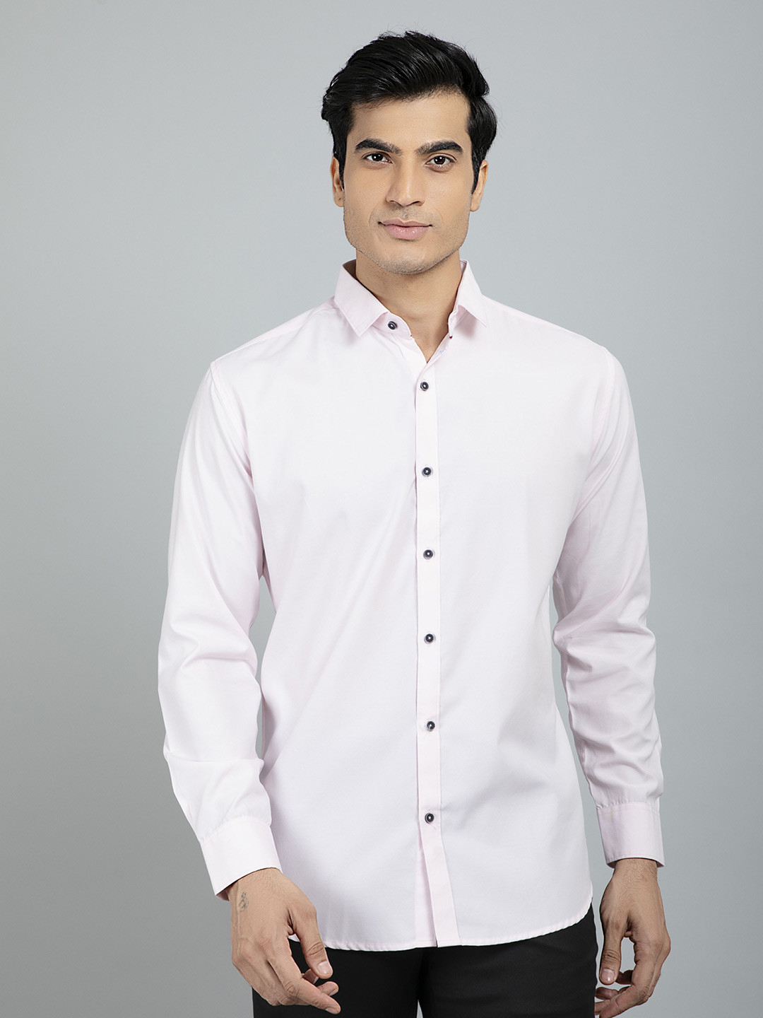 RED FEATHER Men Pink Cotton Formal Shirt