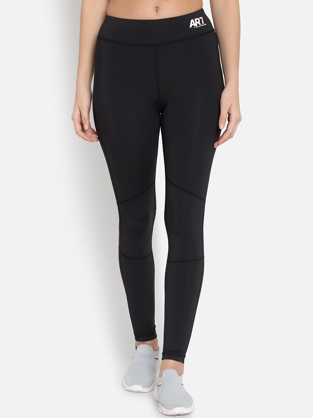 Anta Women Black Solid Tights