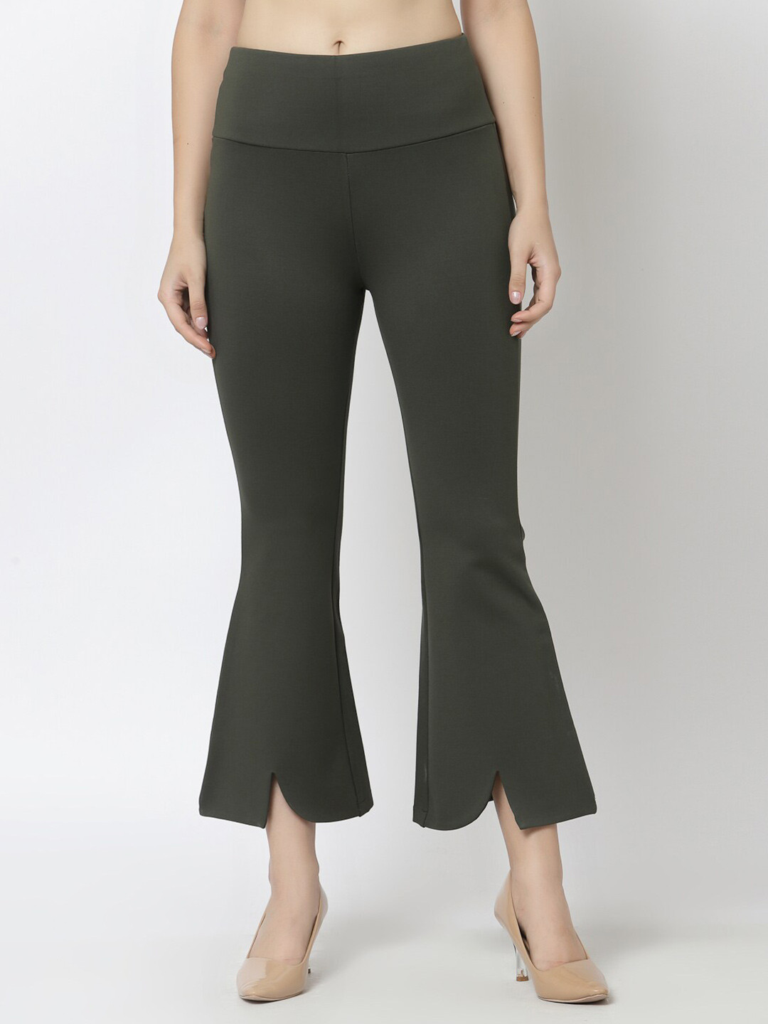 Gipsy Women Olive Green NR Knit Jeggiings