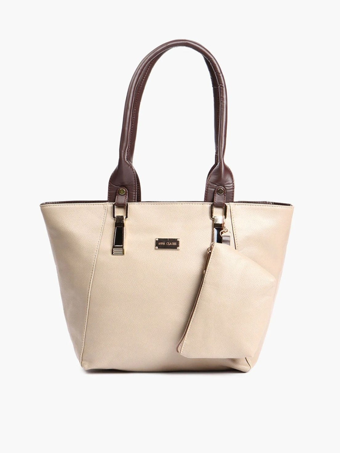 Anna Claire Khaki PU Bucket Shoulder Bag