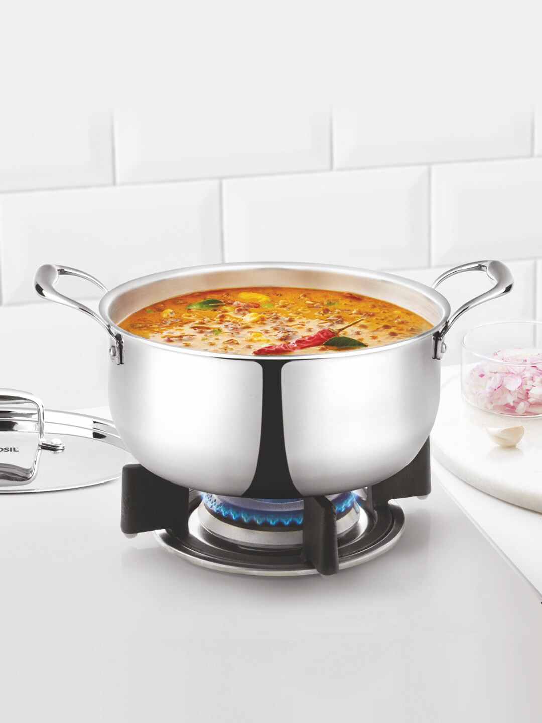 BOROSIL Silver-Toned Cookfresh Stainless Steel Induction Friendly Casserole 3.6 L
