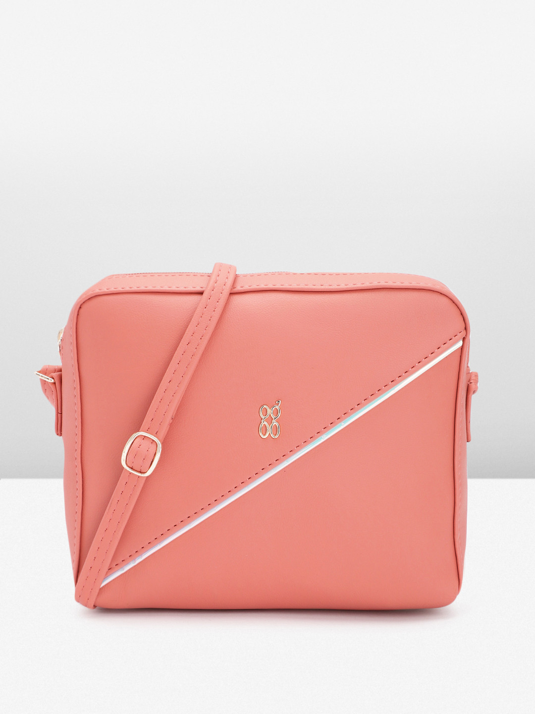 Baggit Structured Sling Bag with Iridescent Strip Detail