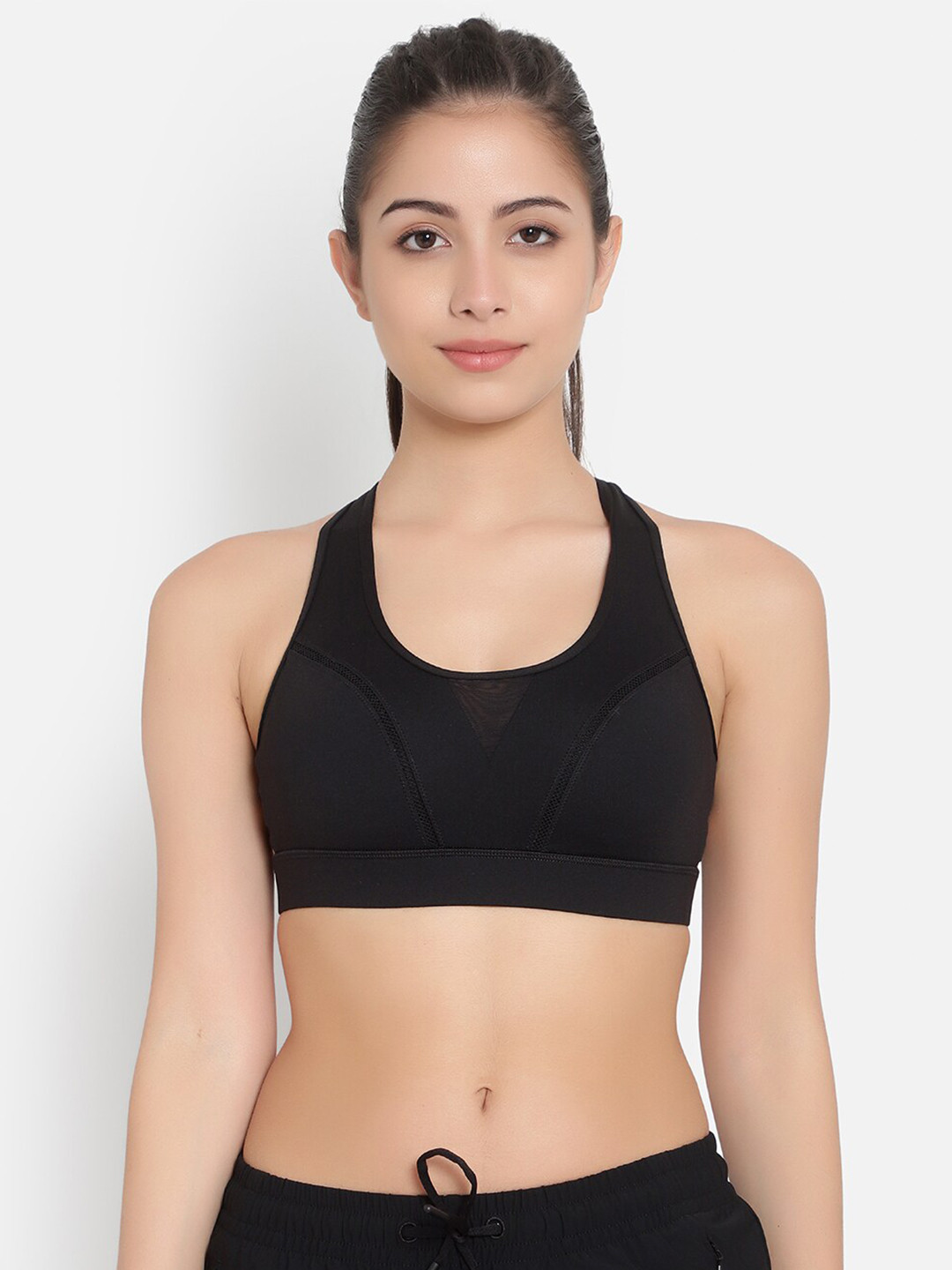 Anta Black Solid Workout Bra 862037159