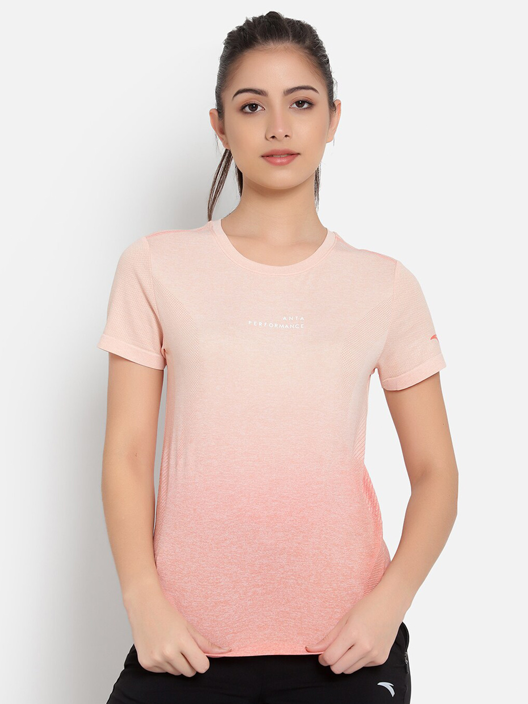 Anta Women Pink T-shirt